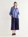 Jigsaw Sawyer Gather Neck Shirt, Smoke Blue Check product photo View 03 S