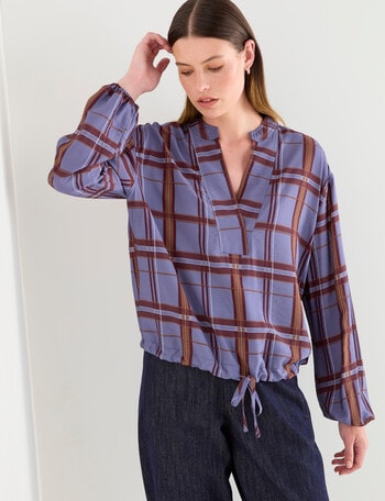 Jigsaw Ashby Check Top, Plum Check product photo