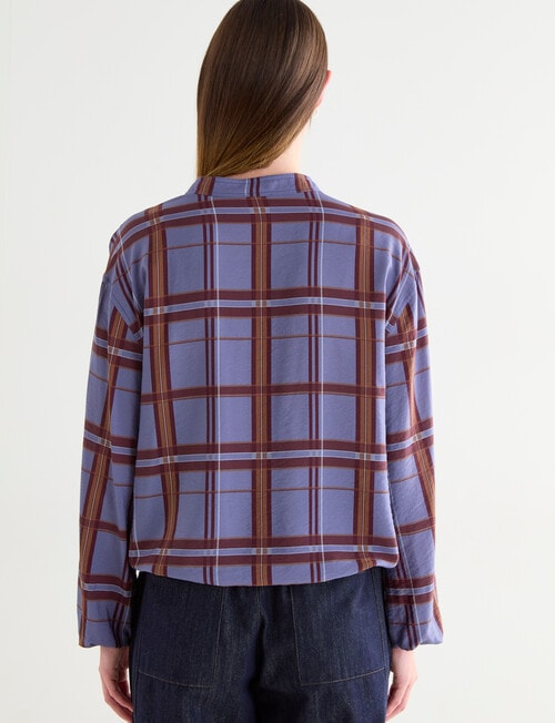Jigsaw Ashby Check Top, Plum Check product photo View 02 L
