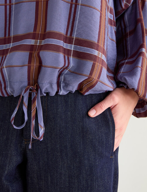 Jigsaw Ashby Check Top, Plum Check product photo View 04 L