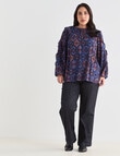 Studio Curve Frill Detail Boho Top, Boho Print product photo View 03 S