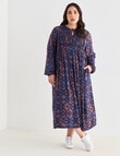 Studio Curve Pleated Double Tie Neck Dress, Boho Print product photo View 03 S