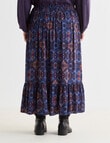 Studio Curve Maxi Frill Skirt, Boho Print product photo View 02 S