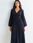 Whistle Cord Midi Dress, Blue Night product photo