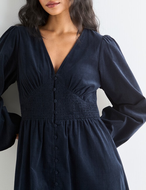 Whistle Cord Midi Dress, Blue Night product photo View 04 L