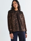 Whistle Smocked Blouse, Animal Print product photo View 05 S