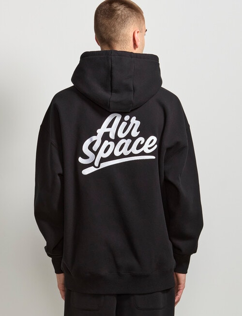 AIR SPACE Oversize Embroidered Hoodie, Black product photo View 03 L