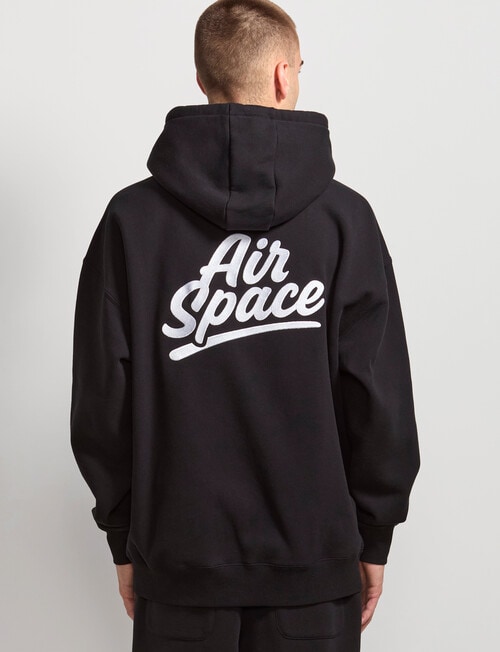 AIR SPACE Oversize Embroidered Hoodie, Black product photo View 03 L