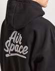 AIR SPACE Oversize Embroidered Hoodie, Black product photo View 04 S