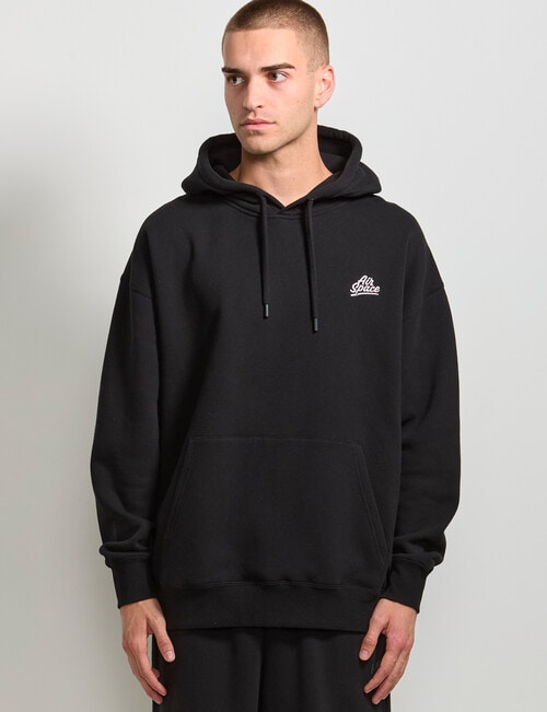 AIR SPACE Oversize Embroidered Hoodie, Black product photo View 05 L