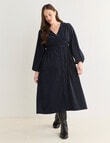 Whistle Cord Midi Dress, Blue Night product photo View 13 S