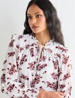 Whistle Shadow Ruffle Blouse, Floral Ivory product photo