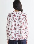 Whistle Shadow Ruffle Blouse, Floral Ivory product photo View 02 S