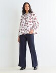 Whistle Shadow Ruffle Blouse, Floral Ivory product photo View 03 S