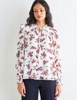 Whistle Shadow Ruffle Blouse, Floral Ivory product photo View 06 S