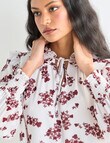 Whistle Shadow Ruffle Blouse, Floral Ivory product photo View 07 S