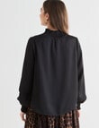 Whistle Hammered Satin Blouse, Black product photo View 02 S