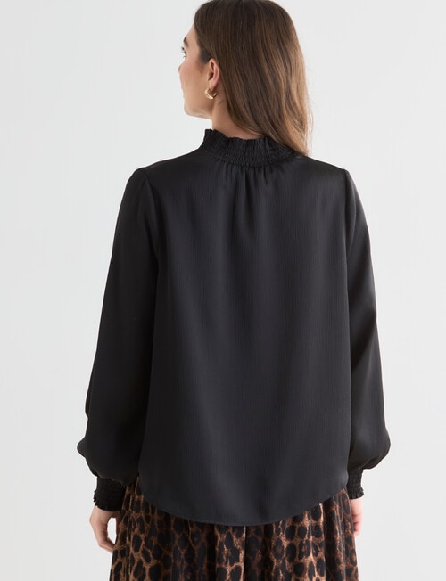 Whistle Hammered Satin Blouse, Black product photo View 02 L