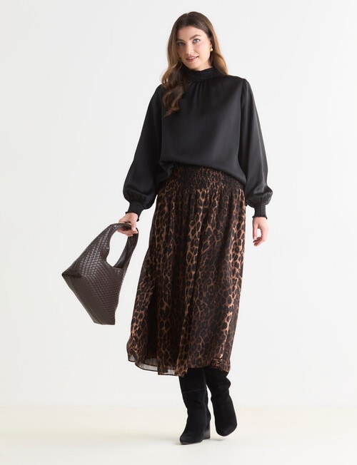 Whistle Hammered Satin Blouse, Black product photo View 03 L