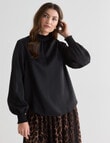 Whistle Hammered Satin Blouse, Black product photo View 05 S