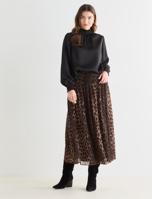 Whistle Hammered Satin Blouse, Black product photo View 06 L