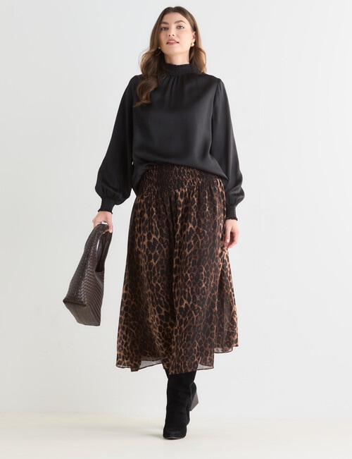 Whistle Hammered Satin Blouse, Black product photo View 08 L