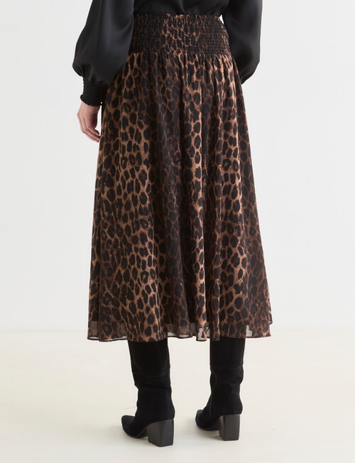 Whistle Smocked Waist Skirt, Animal Print product photo View 02 L