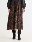 Whistle Smocked Waist Skirt, Animal Print product photo View 07 S