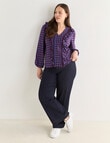 Whistle Ruffle Check Top, Blue & Cherry product photo View 13 S