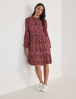 Whistle Tiered Dress Ditsy Floral, Shorter Length, Floral Pink product photo