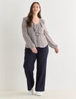 Whistle Ruffle Neck Blouse, Gingham Chocolate product photo View 13 S
