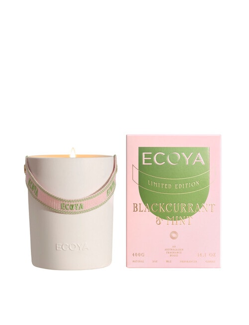 Ecoya Ceramic Candle, Blackcurrant & Mint, 400g product photo