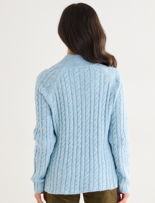 Ella J Swing Cable Knit Jumper, Aqua product photo View 02 L