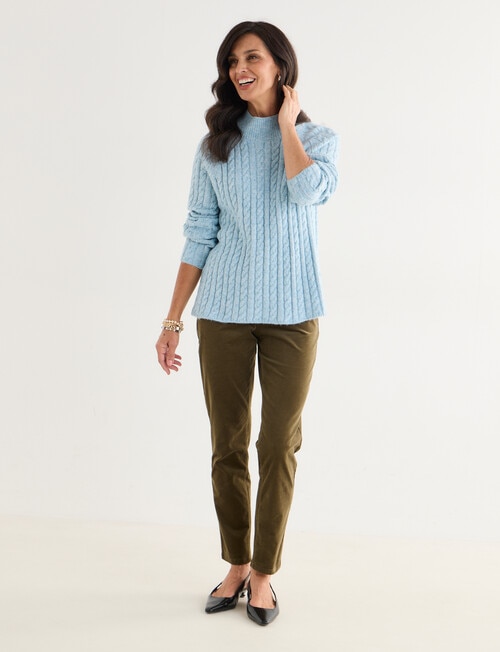 Ella J Swing Cable Knit Jumper, Aqua product photo View 03 L