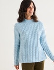 Ella J Swing Cable Knit Jumper, Aqua product photo View 05 S