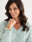 Ella J Lattice V-Neck Knit Jumper, Mint Melange product photo View 04 S