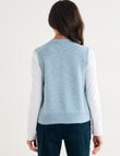 Ella J Sleeveless V-Neck Cardigan Vest, Aqua Melange product photo View 02 S