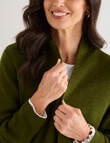 Ella J Longline Button Detail Knit Cardigan, Pine product photo View 04 S