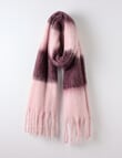Boston + Bailey Stripe Tassel Scarf, Pink & Burgundy product photo