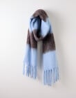 Boston + Bailey Stripe Tassel Scarf, Blue & Chocolate product photo