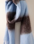 Boston + Bailey Stripe Tassel Scarf, Blue & Chocolate product photo View 02 S