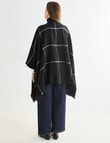 Boston + Bailey Zipup Check Poncho, Black & Ivory product photo View 02 S