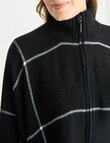 Boston + Bailey Zipup Check Poncho, Black & Ivory product photo View 04 S