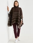 Boston + Bailey Zipup Check Poncho, Chocolate & Ivory product photo View 03 S