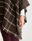 Boston + Bailey Zipup Check Poncho, Chocolate & Ivory product photo View 06 S