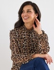 Ella J Animal Ruffle Top, Animal product photo