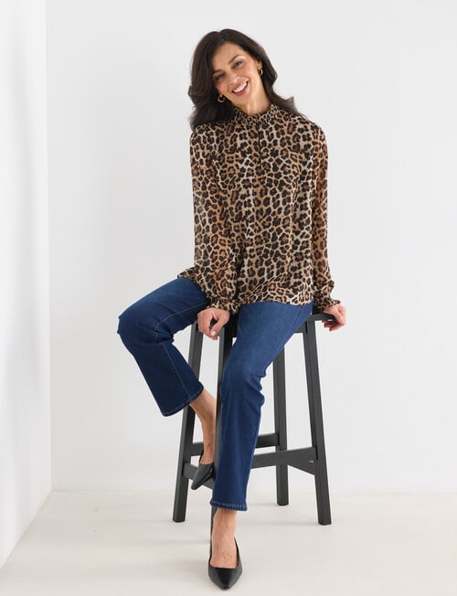 Ella J Animal Ruffle Top, Animal product photo View 03 L