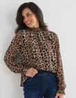 Ella J Animal Ruffle Top, Animal product photo View 06 S