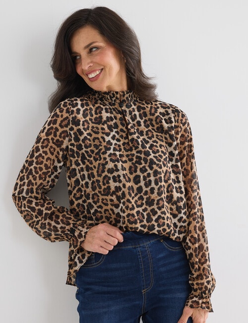 Ella J Animal Ruffle Top, Animal product photo View 06 L