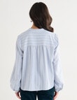 Ella J Textured Stripe Knit Top, Aqua product photo View 02 S